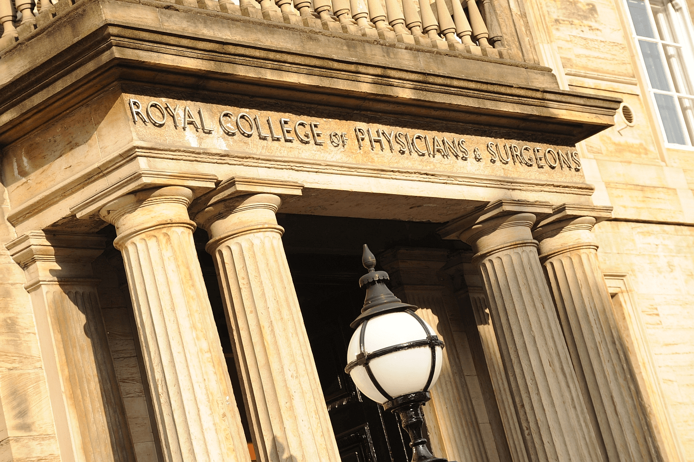 The frieze of our building, which reads: Royal College of Physicians and Surgeons